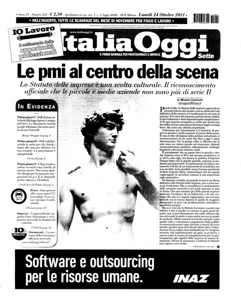 Italia oggi : quotidiano di economia finanza e politica